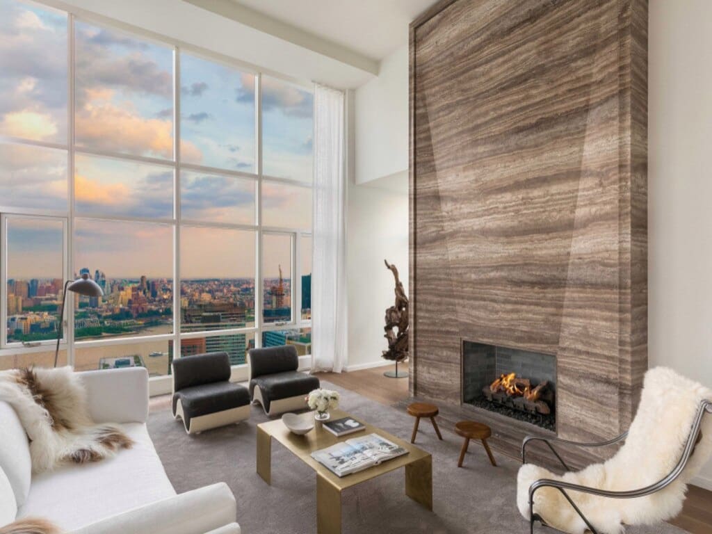 chimenea rustica moderna de piedra