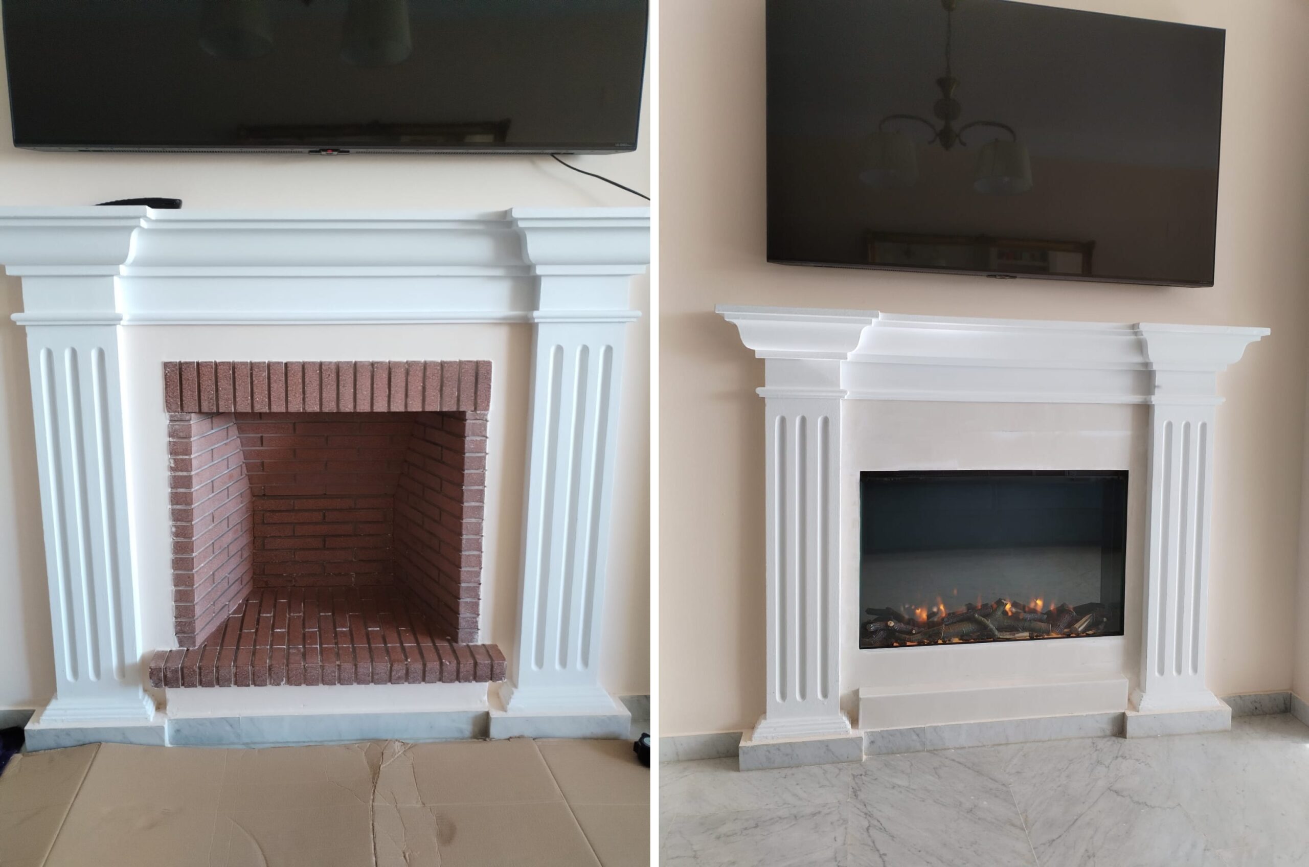 transformar una chimenea abierta